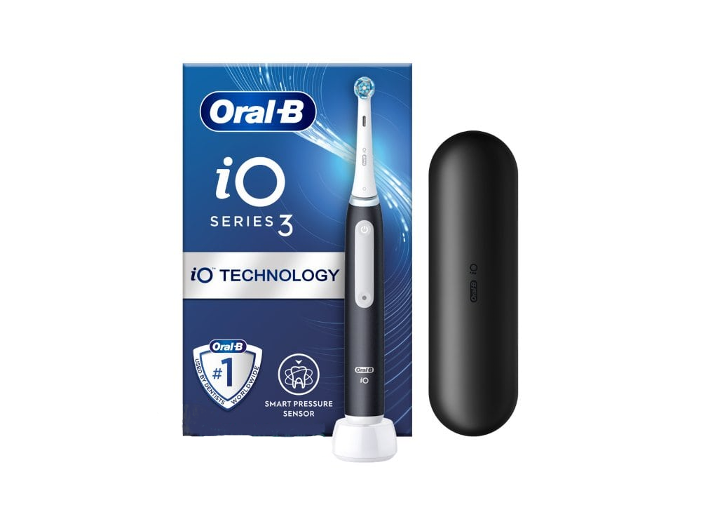 Oral-B iO Series 3 Magnetic Black Ηλεκτρική Οδοντόβουρτσα με Θήκη Ταξιδίου, 1τμχ