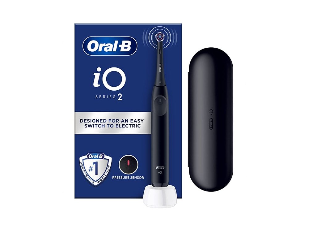 Oral B iΟ Series 2 Clean & Care & with Travel Case, Ηλεκτρική Οδοντόβουρτσα με Θήκη Ταξιδιού Μαύρη, 1σετ
