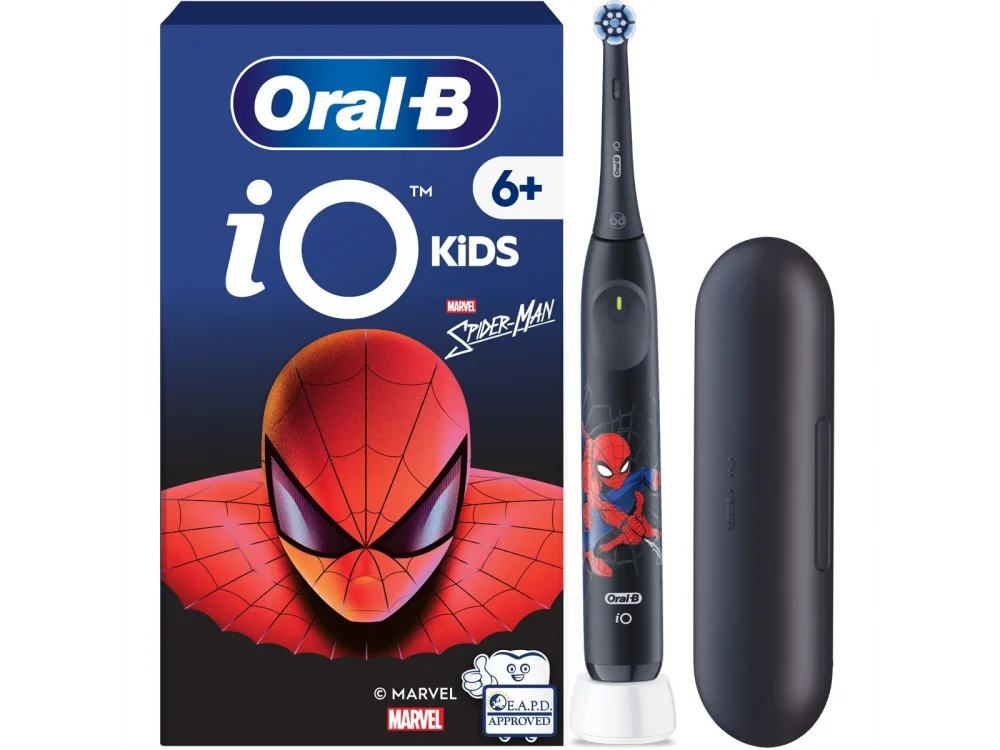 Oral-B iO Kids Spider-Man Black Παιδική Ηλεκτρική Οδοντόβουρτσα με Χρονομετρητή & Θήκη Ταξιδίου