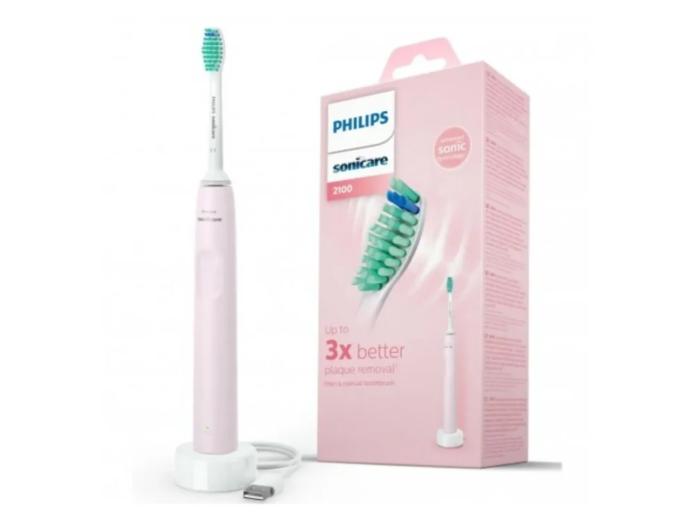 Philips Sonicare Series 2100 (HX3651/11) Ηλεκτρική Οδοντόβουρτσα σε Ροζ Χρώμα, 1τμχ