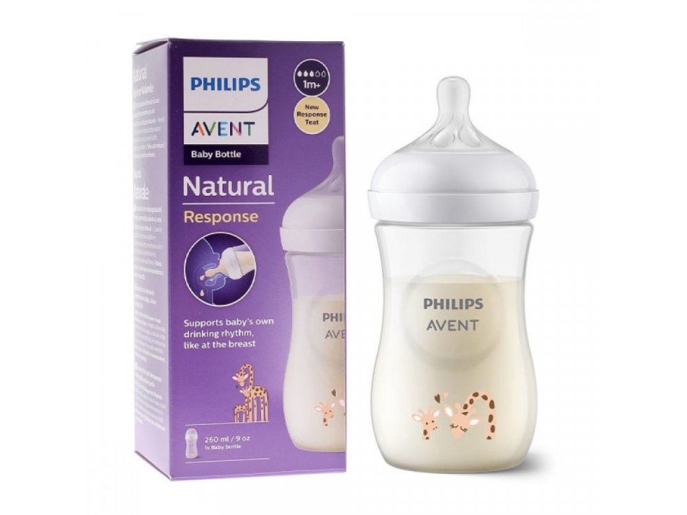 Philips Avent Natural Response, Πλαστικό Μπιμπερό 1m+, 260ml