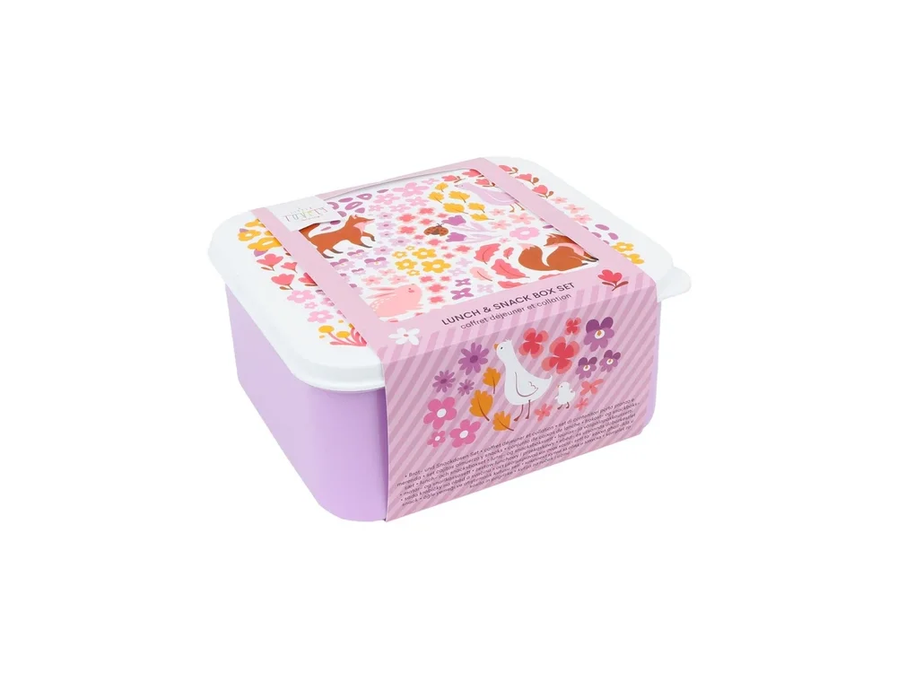 A Little Lovely Company Flower Garden, Σετ φαγητού και σνακ, Κήπος με λουλούδια, 4τμχ