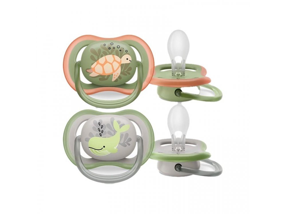 Philips Avent Ultra Air, Πιπίλα Φάλαινα-Χελώνα 6-18m, 2τμχ