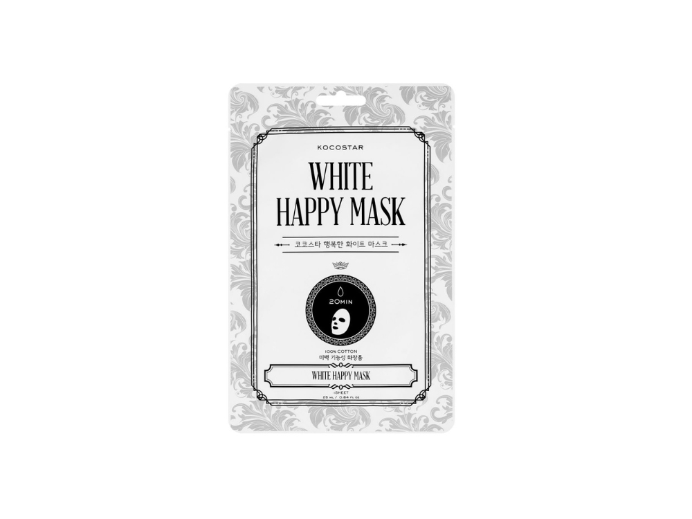 Kocostar White Happy Mask, Μάσκα Προσώπου με Νιασιναμίδη, 1τμχ