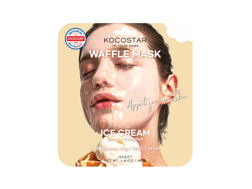Kocostar Waffle Mask Ice Cream, Μάσκα Προσώπου για Ευαίσθητες Επιδερμίδες, 40g