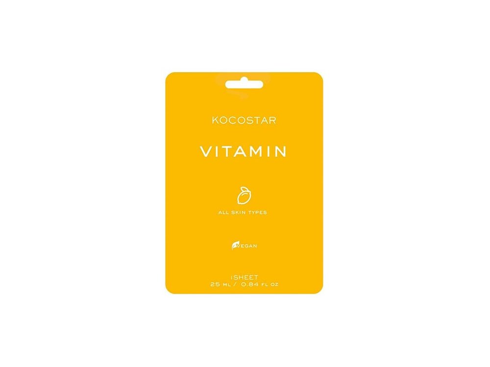 Kocostar Vitamin Sheet Mask, Μάσκα Προσώπου για Αναζωογόνηση & Λάμψη, 25ml