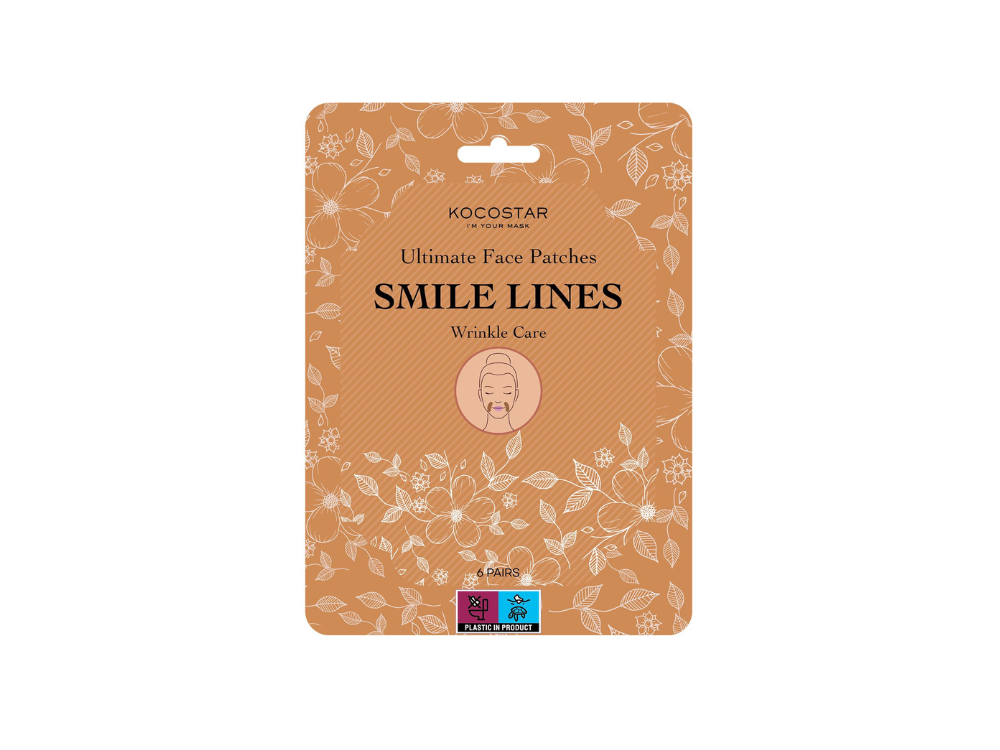 Kocostar Ultimate Face Patces Smile Lines Wrinkle Care, Επιθέματα Για τις πτυχές γύρω από το στόμα, 6 ζεύγοι