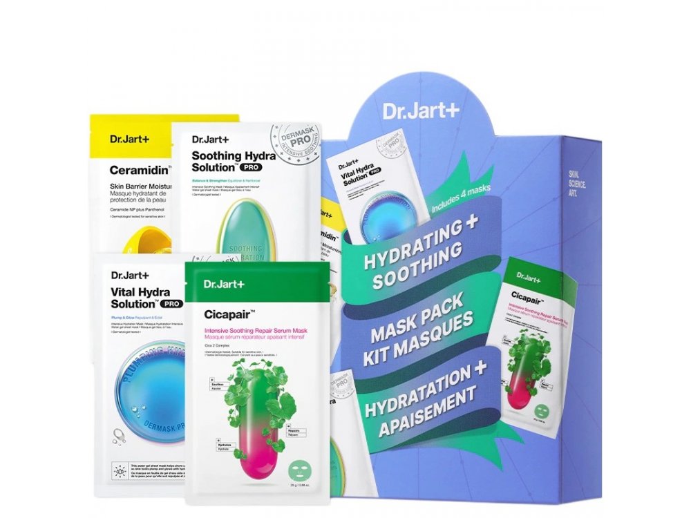 Dr.Jart+ Mask Kit Hydrating+Soothing & Hydratation+Apaisement Σετ Μάσκες Προσώπου, 4τμχ