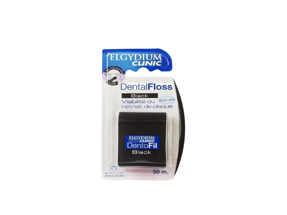 Elgydium Dental Black Floss, Οδοντικό νήμα, 50m