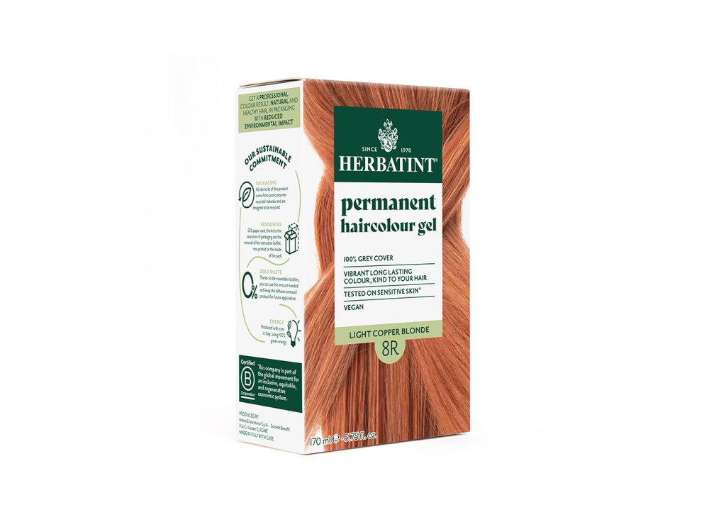 Herbatint Μόνιμη Φυτική Βαφή 8R Ξανθό Χάλκινο Ανοιχτό, Light Copper Blonde, 150ml