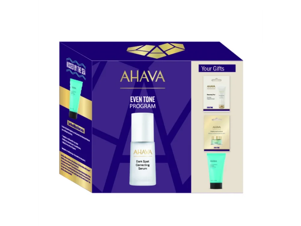 Ahava Even Tone Program, Dark Spot Correcting Serum, Ενυδατικός Ορός Κατά των Κηλίδων, 30ml & Renewing Peel, 8ml & Brightening Mud Mask, 6ml & Sea-Kissed Mineral Body Lotion, 40ml