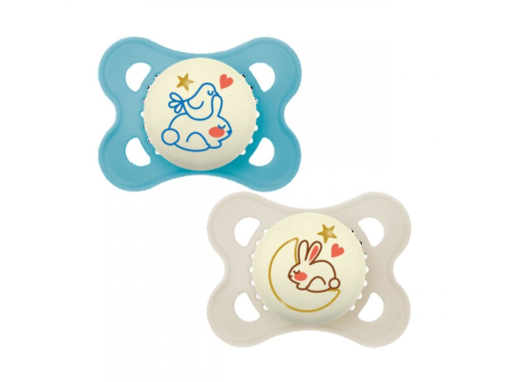 Mam Original Night, Ορθοδοντική Πιπίλα Σιλικόνης 2-6m, 2τεμ