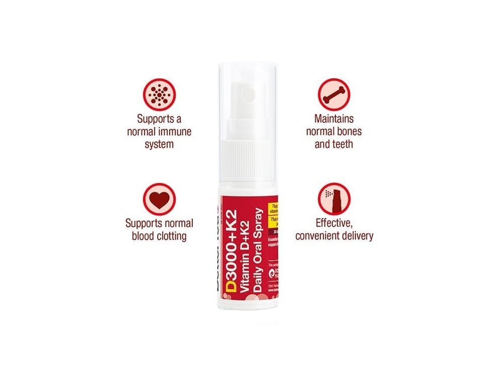 BetterYou Vitamin D+K2 Daily Oral Spray 3000IU (75mg) Βιταμίνη D σε Σπρέι, 12ml