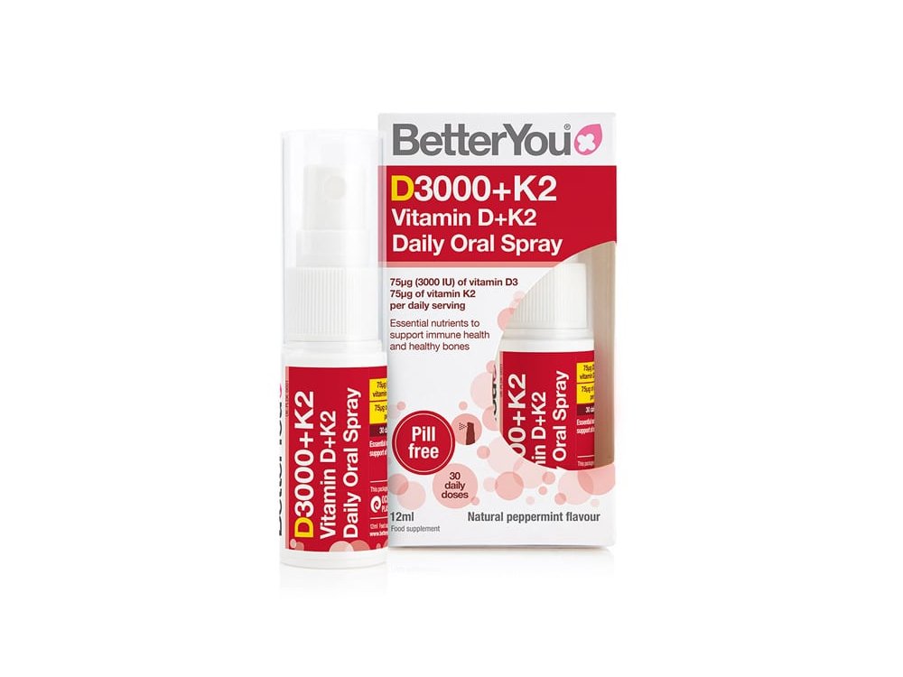 BetterYou Vitamin D+K2 Daily Oral Spray 3000IU (75mg) Βιταμίνη D σε Σπρέι, 12ml