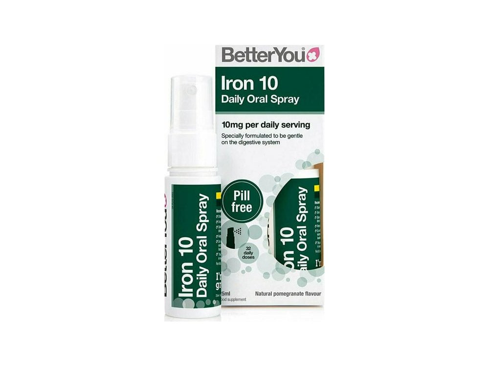 BetterYou Iron 10 Daily Oral Spray 10mg Per Daily Serving Συμπλήρωμα Σιδήρου με Γεύση Ρόδι, 25ml
