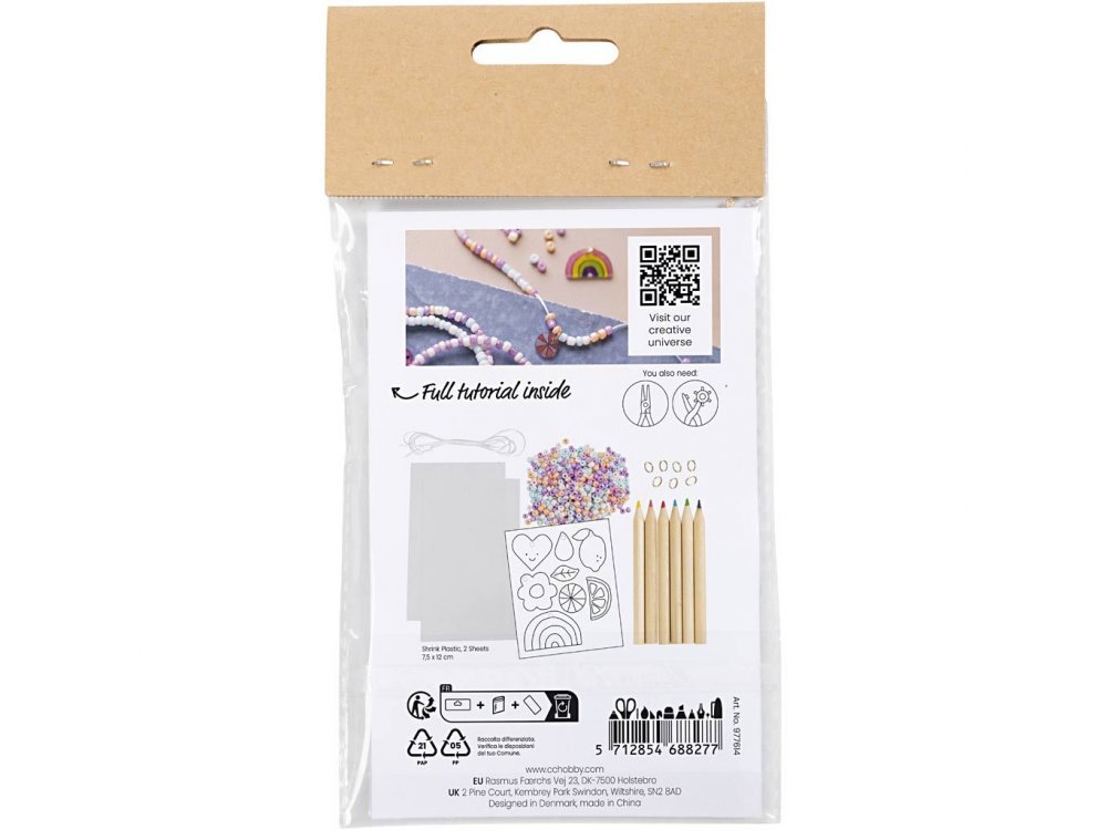 DIY Μίνι Κιτ Χειροτεχνίας Κοσμημάτων, Βραχιόλι με συρρικνούμενη μεμβράνη, 1πακ