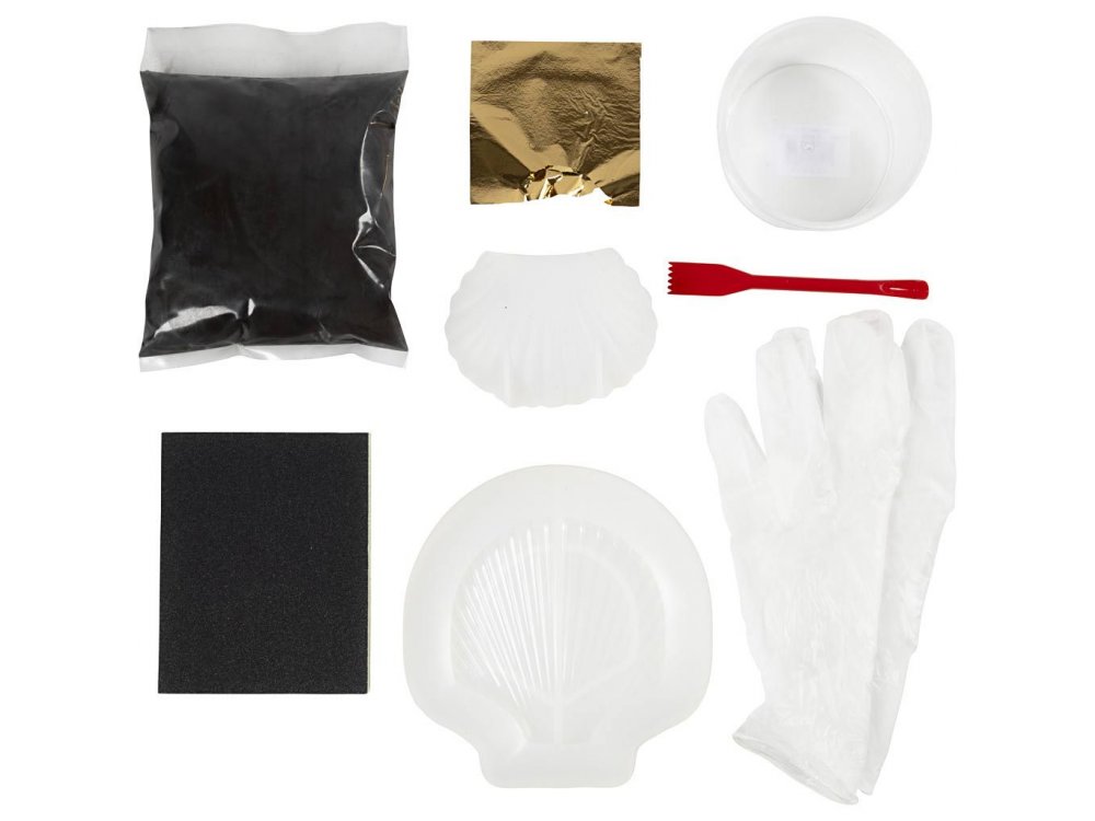 DIY Σετ Χύτευσης ρητίνης Kέλυφος, Μαύρο - Χρυσό, 1πακ