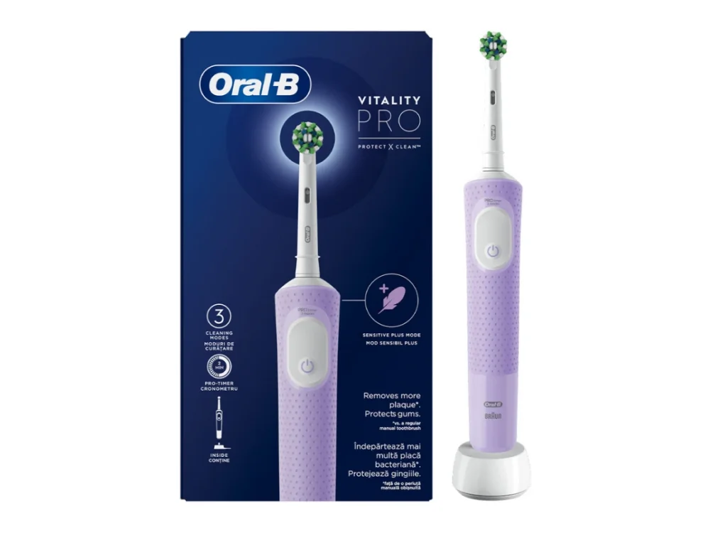 Oral-B Vitality Pro Lilac Mist Box, Ηλεκτρική Οδοντόβουρτσα Μωβ Χρώμα, 1τμχ
