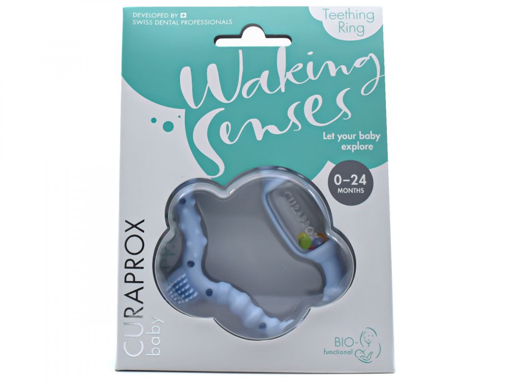 Curaprox Baby Teething Ring Blue Κρίκος Οδοντοφυϊας 0-24m, 1τμχ