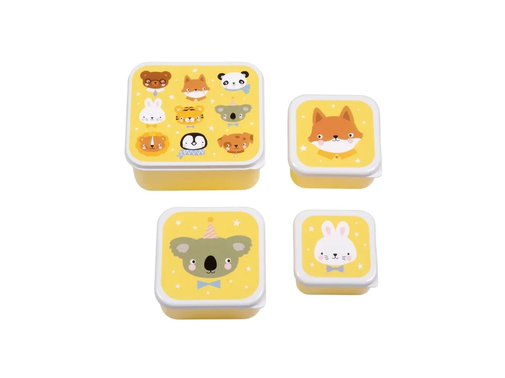 A Little Lovely Company Animal Friends, Σετ φαγητού και σνακ, Φίλοι των ζώων, 4τμχ