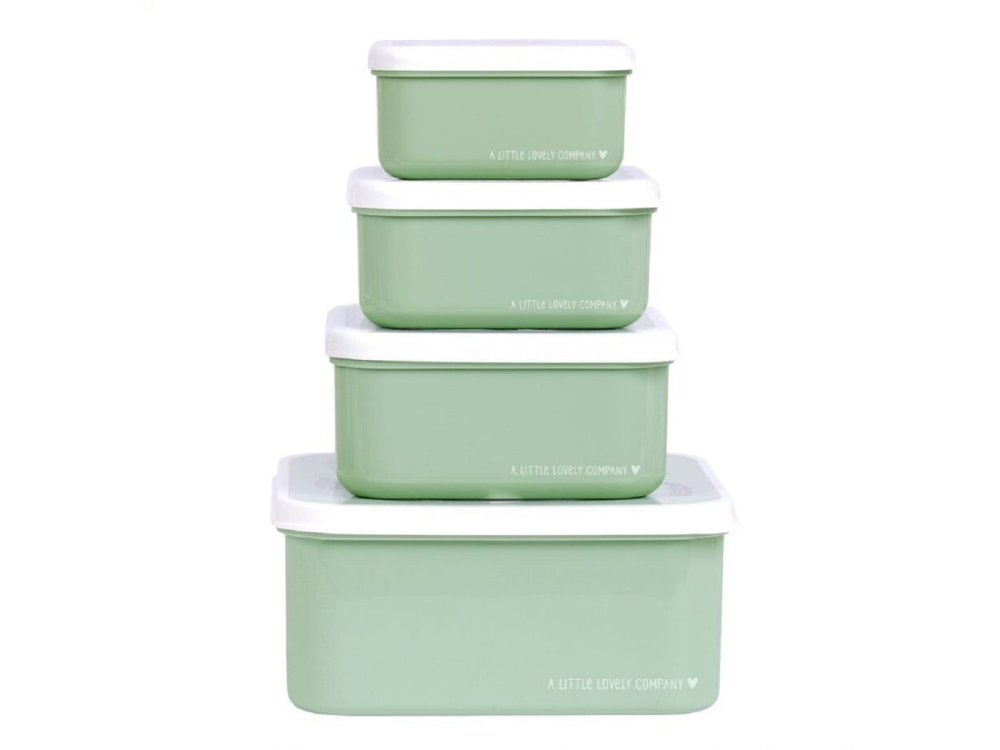 A Little Lovely, δοχεία φαγητού Lunch Box & Snack Box Forest Friends, Σετ 4τμχ