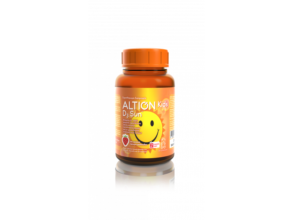 Altion Kids D3 Sun, Συμπλήρωμα Διατροφής με Βιταμίνη D3 για Βρέφη & Παιδιά, 60 Ζελεδάκια