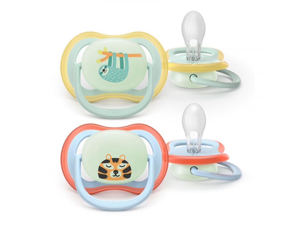 Philips Avent Ultra Air Ορθοδοντική Πιπίλα Σιλικόνης Νυκτός για 0-6 μηνών, 2τμχ