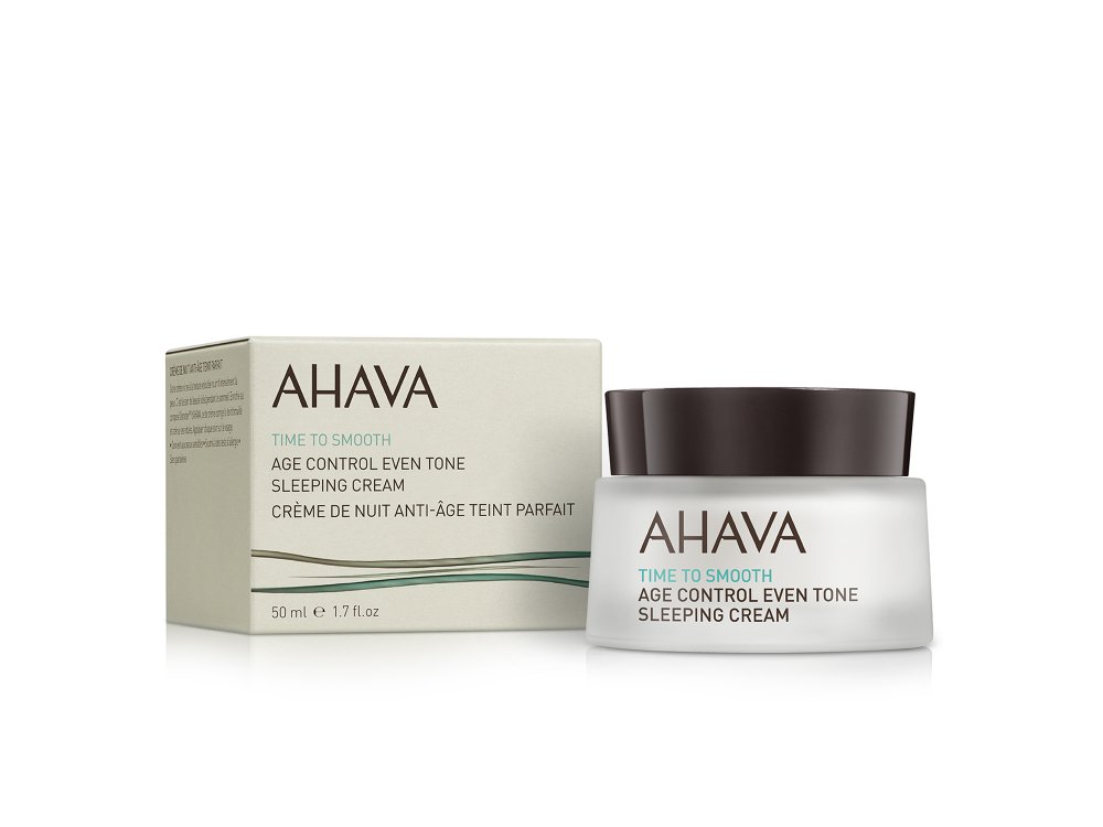 Ahava Time To Smooth Age Control Even Tone Sleeping Cream, Κρέμα Νύχτας Για την Μείωση των Πρώιμων Σημαδιών Γήρανσης, 50ml
