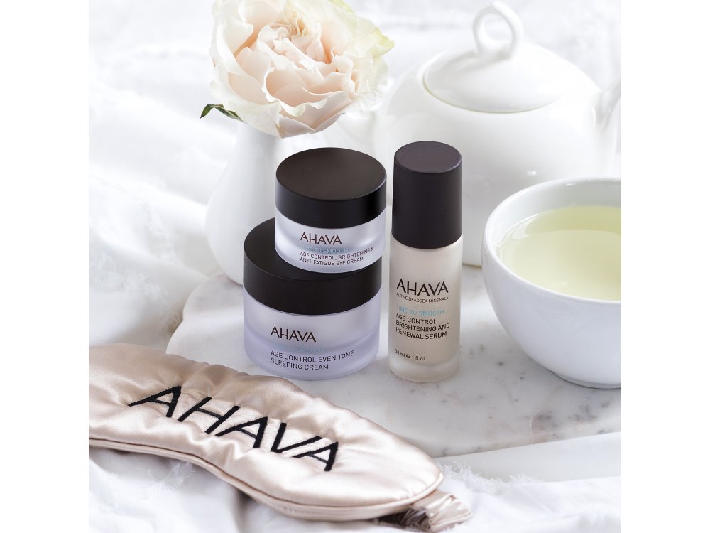 Ahava Time To Smooth Age Control Even Tone Sleeping Cream, Κρέμα Νύχτας Για την Μείωση των Πρώιμων Σημαδιών Γήρανσης, 50ml