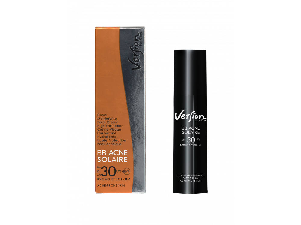 Version BB Acne Solaire SPF30, Αντηλιακή και Αντιρυτιδική δράση, 50ml