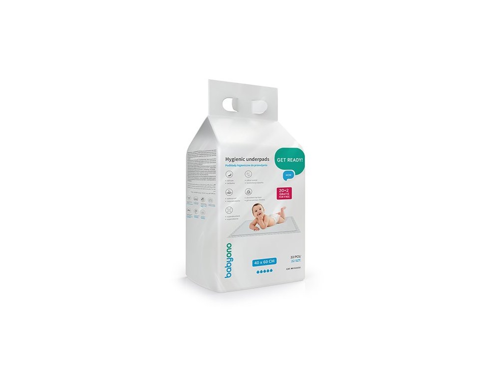 BabyOno: Πολυχρηστικό σελτεδάκι μιας χρήσης 40*60 εκ - 20 τεμάχια + 2 δώρο