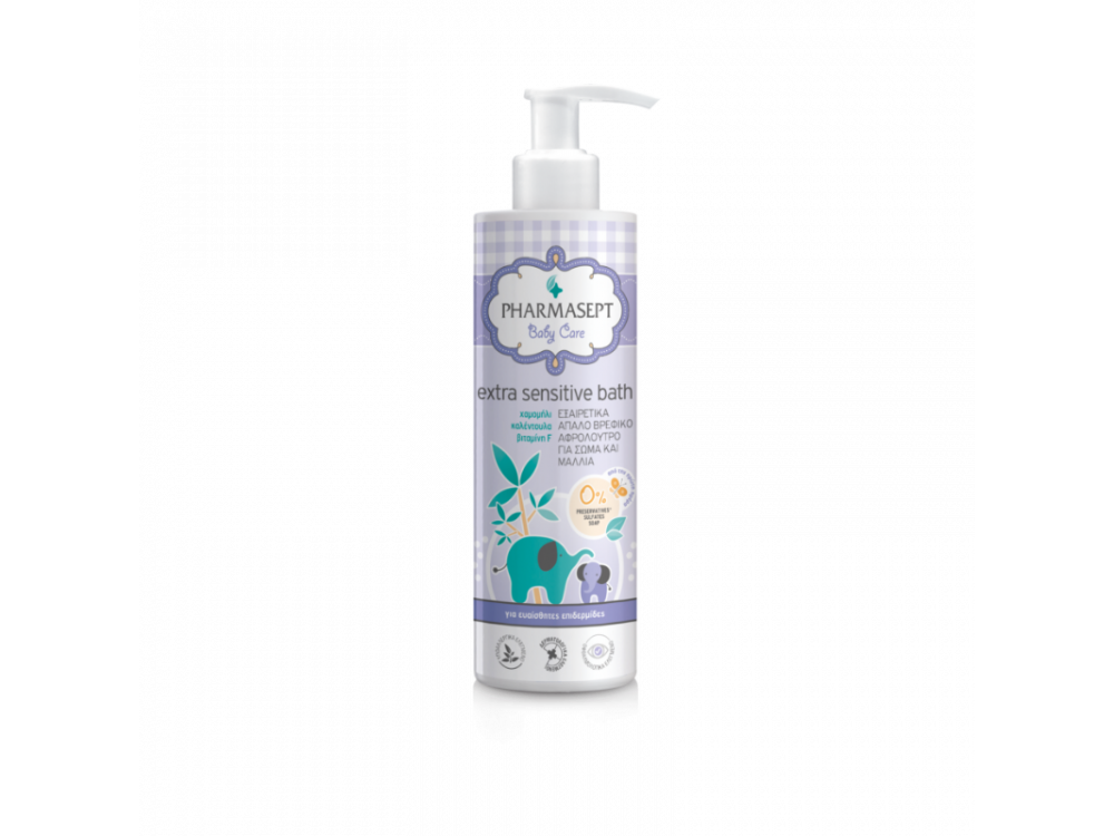 Pharmasept Extra Sensitive Bath, Πολύ Απαλό Βρεφικό Αφρόλουτρο, 250ml