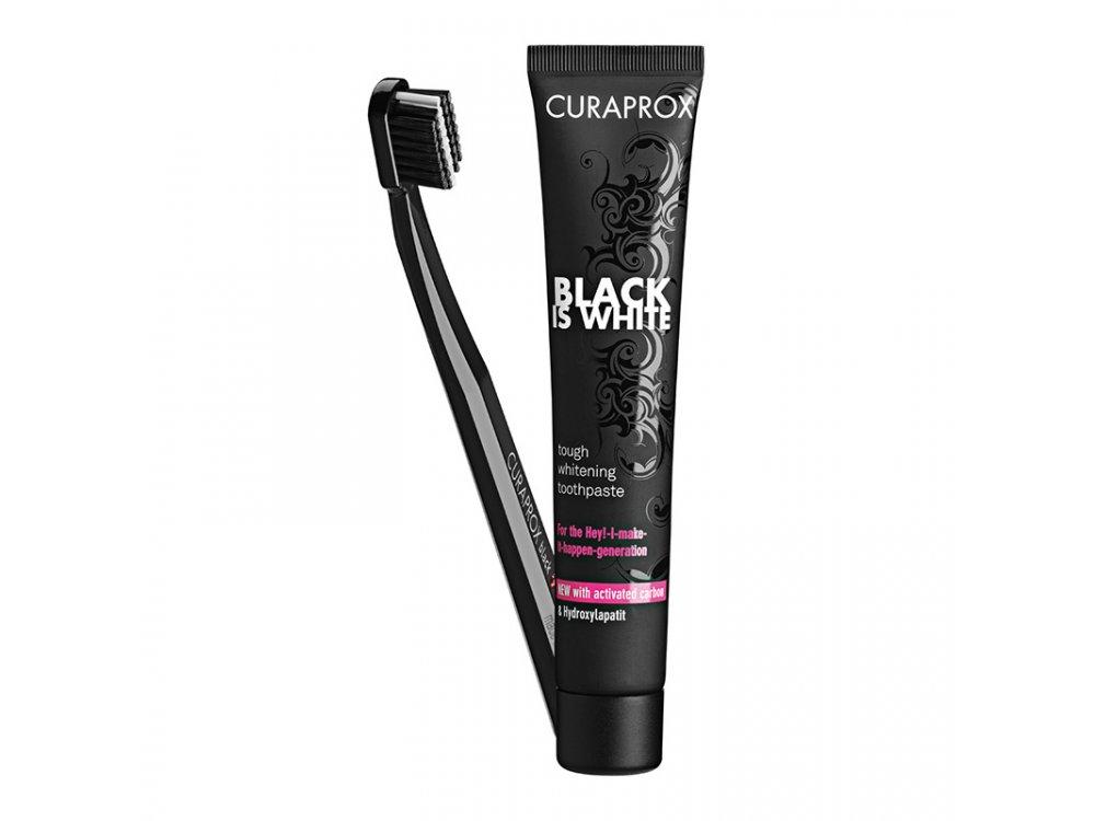Curaprox  Black is White Pack με Οδοντόκρεμα, 90ml & Οδοντόβουρτσα