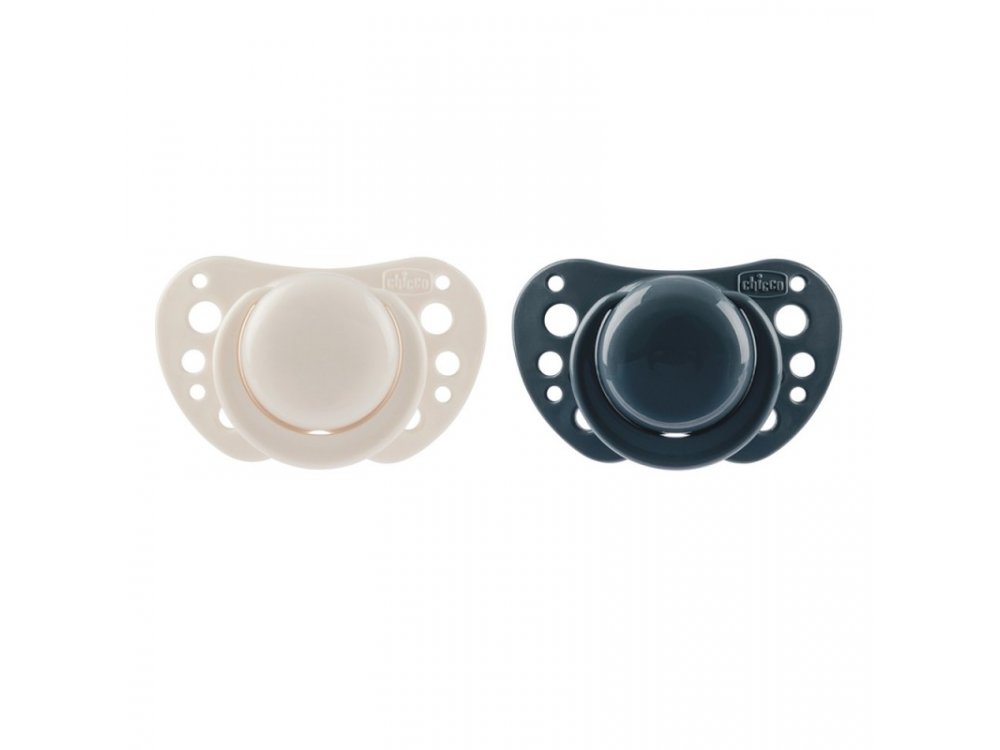 Chicco Physio Air Σετ Πιπίλες Μπεζ/Γκρι-Μπλε 6-16m 2τμχ