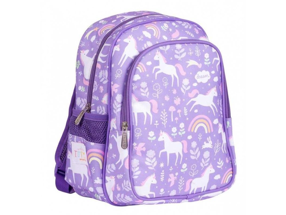 A Little Lovely Backpack Σακίδιο-Τσάντα Πλάτης με Ισοθερμική Θήκη, Unicorn Dreams, 27x32εκ.