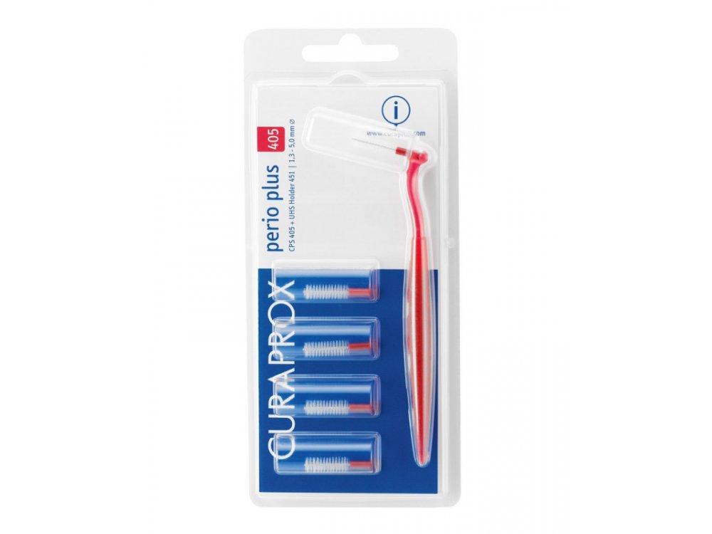 Curaprox Perio Plus 405 Κόκκινα Μεσοδόντια Βουρτσάκια 5.0mm 5τμχ & Λαβή