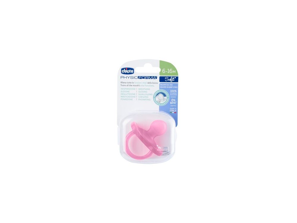 Chicco Physio Forma Soft Πιπίλα Ολο Σιλικόνη Ροζ 6-16m, 1 τμχ