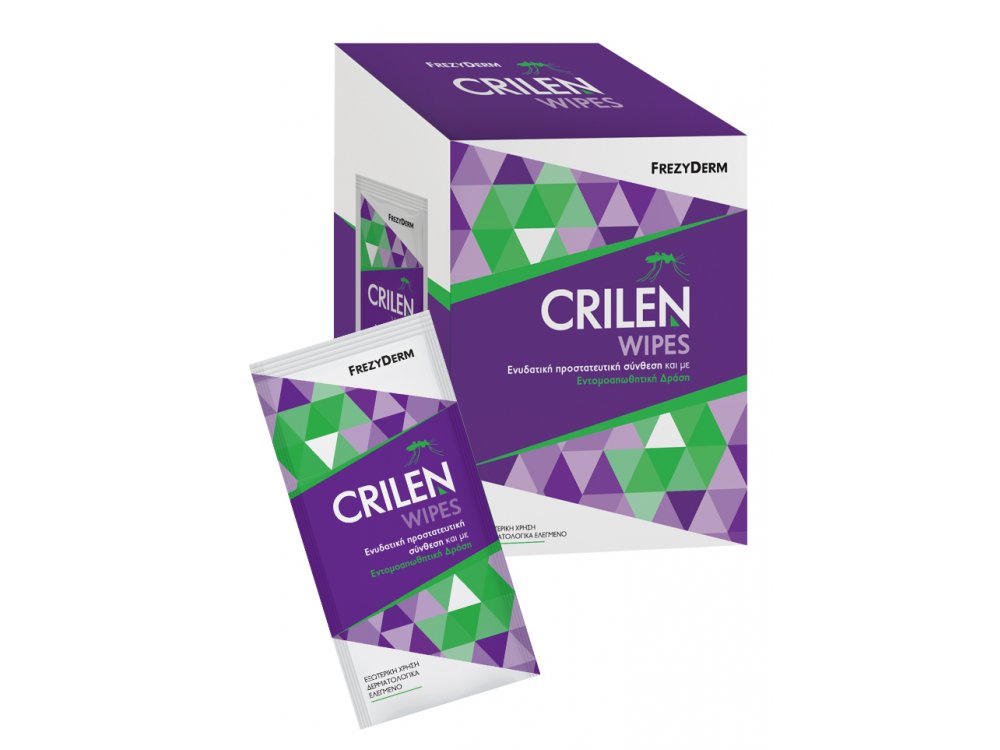 Frezyderm Crilen Wipes Υγρά Εντομοαπωθητικά Μαντηλάκια σε Ατομικά Φακελάκια 20τεμ.