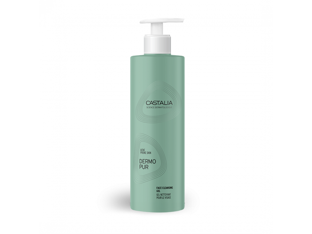 Castalia Dermopur Face Cleansing Gel, Απαλό Αφρίζον Καθαριστικό Gel Προσώπου Για Λιπαρή Ευαίσθητη Επιδερμίδα, 400ml