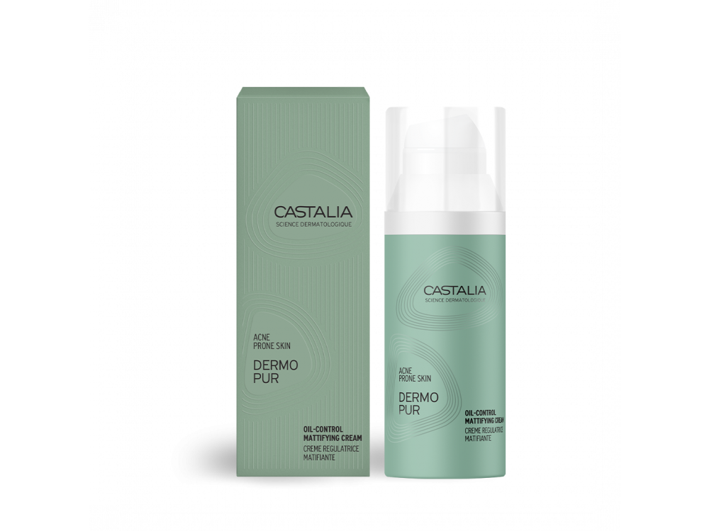 Castalia Dermopur Oil Control Mattifying Cream, Ρυθμιστική Κρέμα Προσώπου Με Ενυδατικούς Παράγοντες, 50ml
