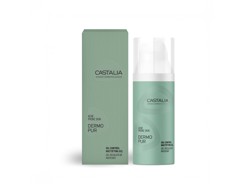 Castalia Dermopur Oil Control Mattifying, Ρυθμιστικό Gel Προσώπου για Λιπαρές & με Ατέλειες Επιδερμίδες, 50ml