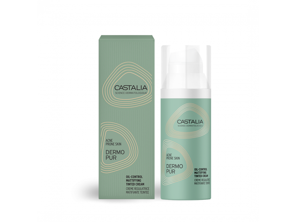 Castalia Dermopur Oil Control Mattifying Tinted Cream, Ρυθμιστική Κρέμα Προσώπου Με Χρώμα, 50ml