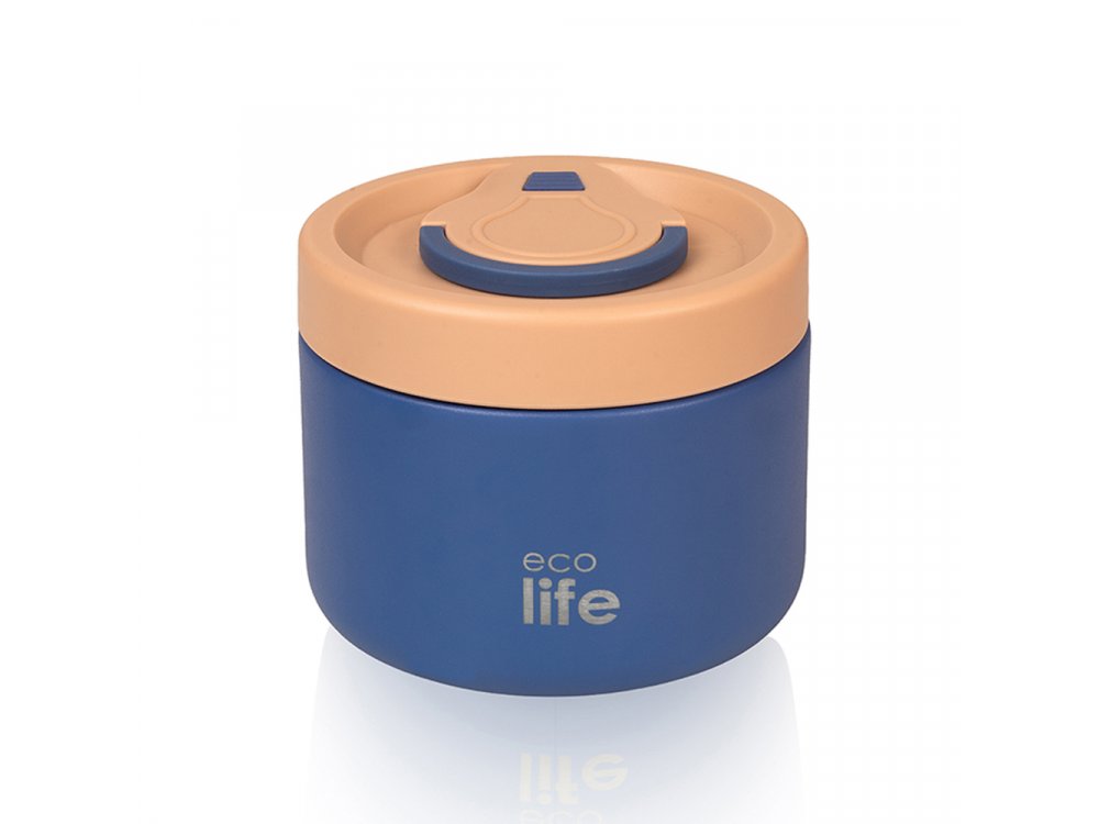 Eco life Θερμός Φαγητοδοχείο Στρογγυλό, Μπλέ, 650ml
