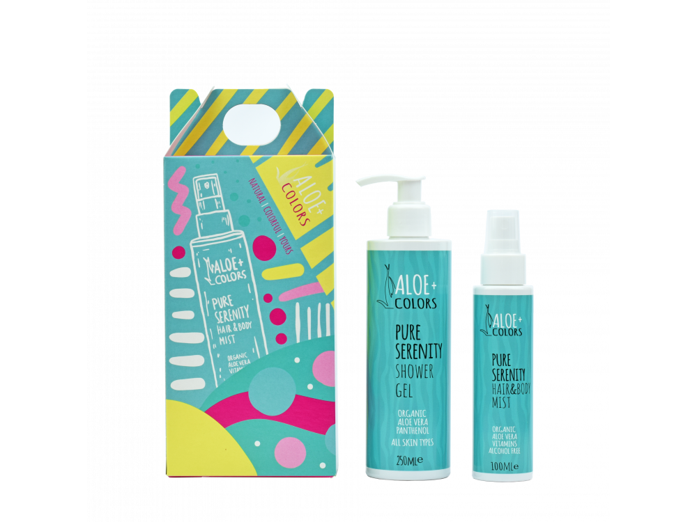 Aloe+Colors Gift Set Pure Serenity, Shower Gel 250ml & Hair-Body Mist, 100ml