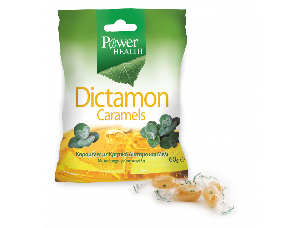 Power Health Dictamon Caramels, Καραμέλες για το Βήχα από Κρητικό Δίκταμο & Μέλι, 60 gr