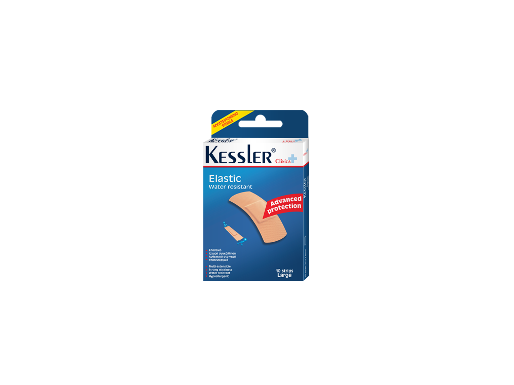 Kessler Elastic Strips Large - Αυτοκόλλητα Strips, 10 τμχ.