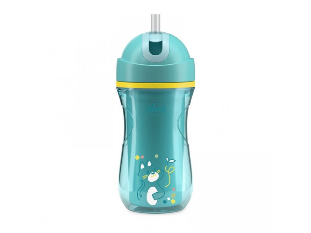 Chicco Sport Εκπαιδευτικό Ποτήρι Με Καλαμάκι Για 14m+, Τιρκουάζ, 260ml