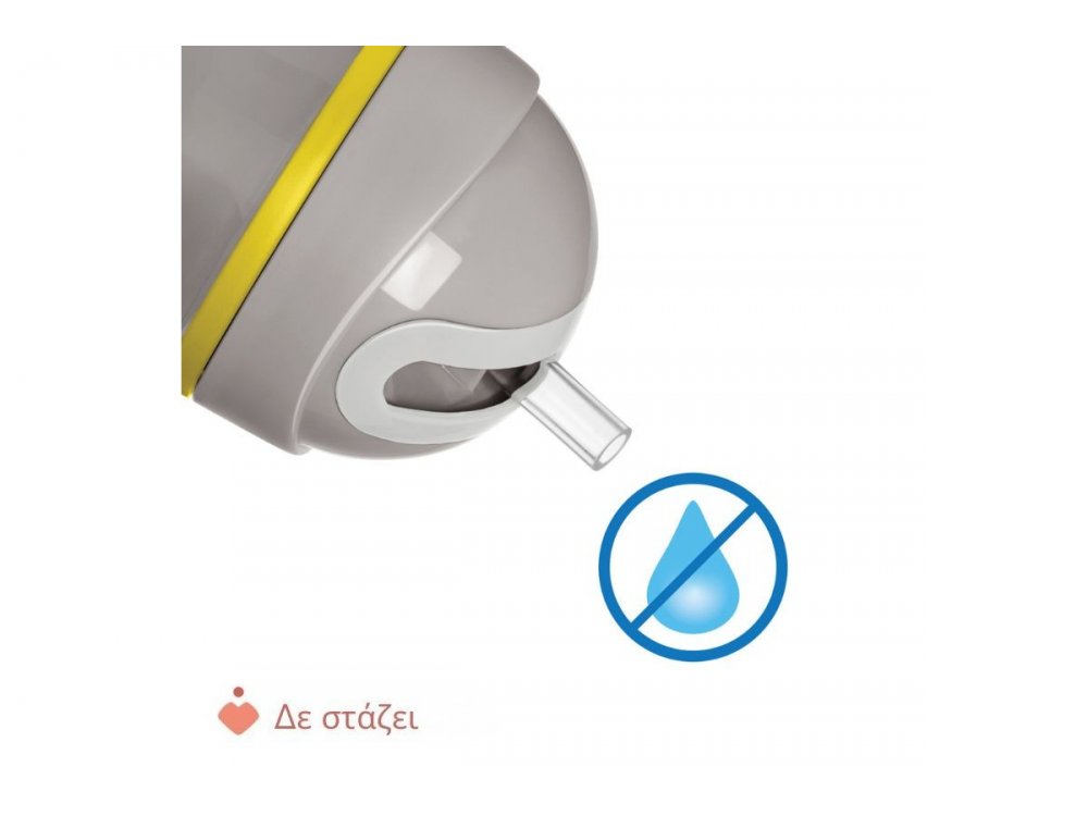 Chicco Sport Εκπαιδευτικό Ποτήρι Με Καλαμάκι Για 14m+, Γκρί, 260ml