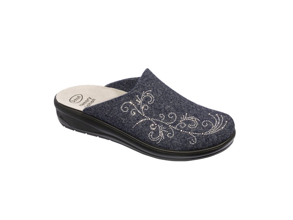 Scholl Esther Navy Blue Γυναικείες Χειμωνιάτικες Παντόφλες, No39