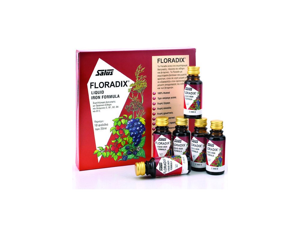 Power Health Floradix Γυναικείο Τονωτικό με ειδικά εκχυλίσματα φρούτων, σίδηρο & βιταμίνες, 10x20ml